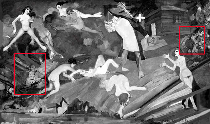 Суряев Константин Николаевич. Лот из двух эскизов к картине «Искушение» 